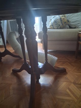 Mesa de comedor extensible madera nogal 177x99x78