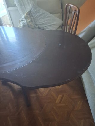 Mesa de comedor extensible madera nogal 177x99x78