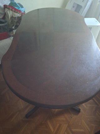 Mesa de comedor extensible madera nogal 177x99x78