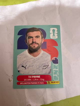Tarjeta Panini Tim Payne Wellington Phoenix FC