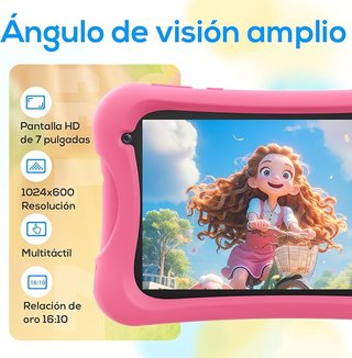 Tablet per Bambini 7 Pollici Rosa e Giallo