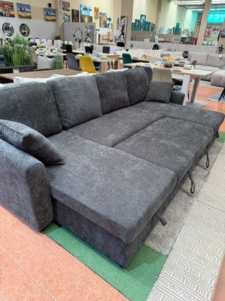 Sofá cama chaise longue doble gris