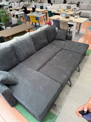 Sofá cama chaise longue doble gris