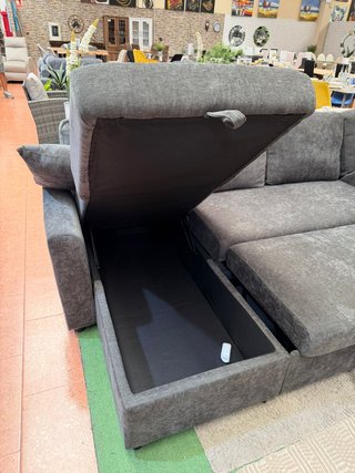 Sofá cama chaise longue doble gris