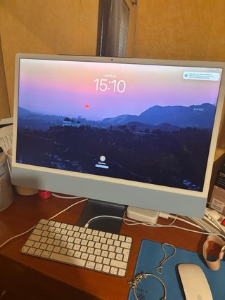 iMac Apple Azul y Blanco