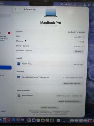 MacBook Pro M1 Pro Gris Espacial