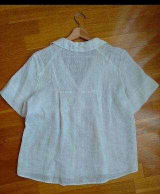 Blusa Zara Lino Blanca