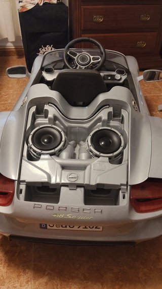 Coche Batería Porsche Niños Plata