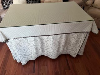 Mesa camilla con tarima y falda