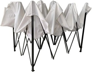 Gazebo Richiudibile Bianco Metallo Poliestere Con
