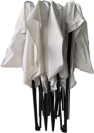 Gazebo Richiudibile Bianco Metallo Poliestere Con