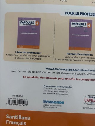 Libro parcous pour le college livre de levele