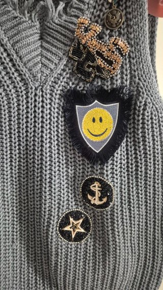 Brandunique Gilet con Spille Taglia S