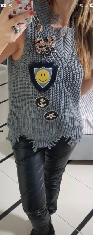 Brandunique Gilet con Spille Taglia S