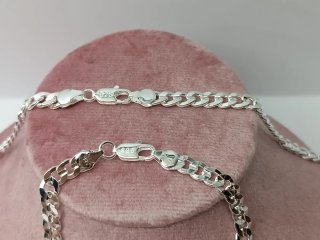 Conjunto Plata Collar y Pulsera Unisex