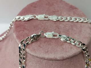 Conjunto Plata Collar y Pulsera Unisex
