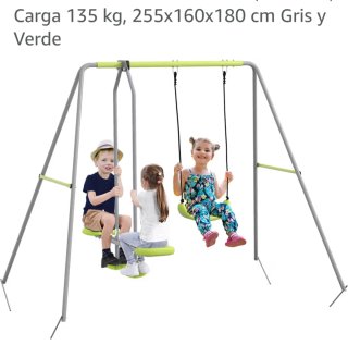 Columpio infantil gris y verde