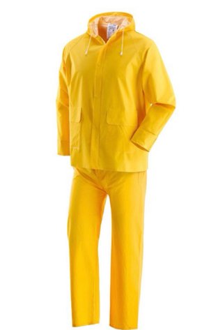 Traje de agua amarillo con capucha