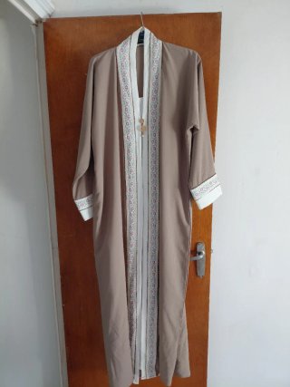 Vestido largo beige y blanco talla XXL