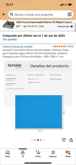Piscina Bestway 3x2x0.6m + depuradora y lona