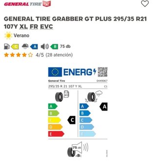 Neumáticos General Grabber GT Plus 295/35 R21