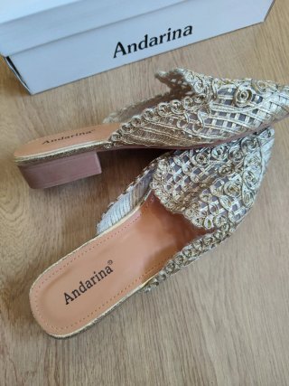 Zapatos planos dorados Andarina mujer