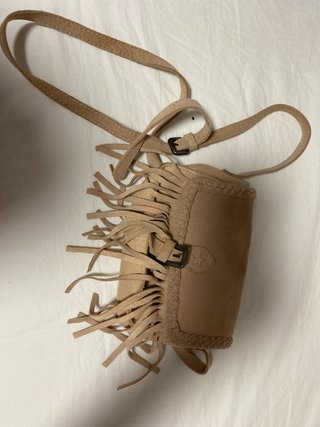 Bolso flecos beige