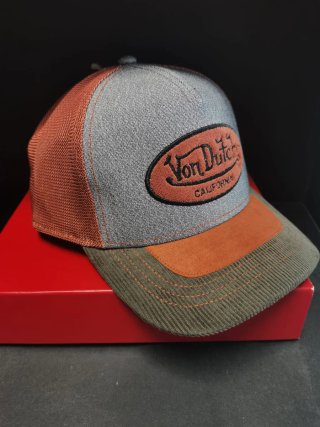 Gorra Von Dutch Gris y Naranja Talla única adulto