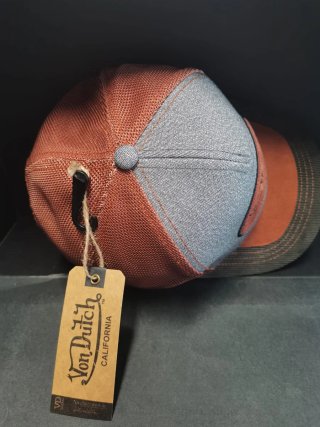 Gorra Von Dutch Gris y Naranja Talla única adulto