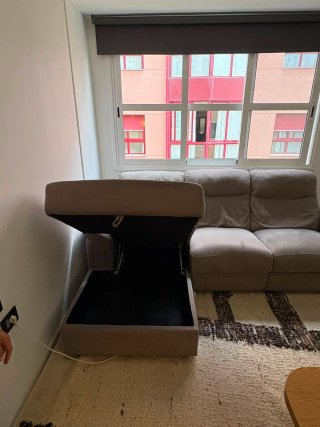 Sofá Chaise Longue 4 Plazas Beige