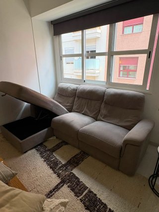 Sofá Chaise Longue 4 Plazas Beige