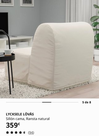 Sillón cama de Ikea. Lycksele lovas