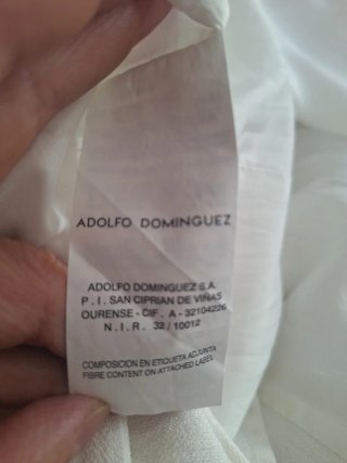 Vestido Adolfo Domínguez Blanco Talla 40