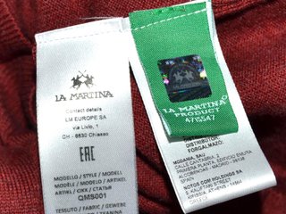 La Martina Jersey Hombre Talla XL Made in Italy