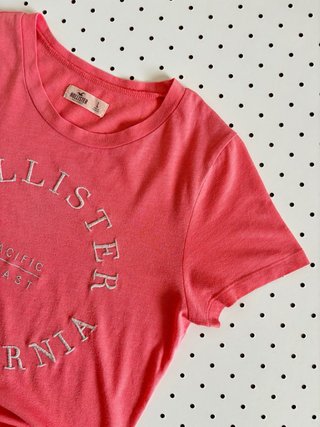 T-shirt Hollister donna rosa taglia L