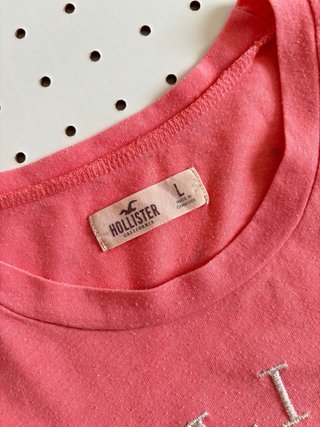 T-shirt Hollister donna rosa taglia L