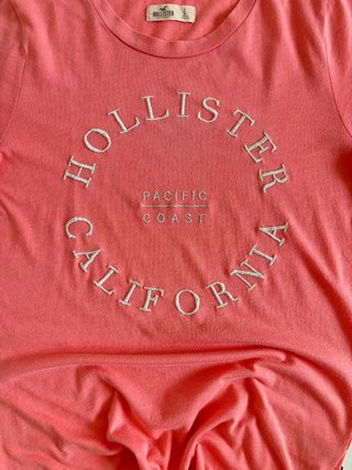 T-shirt Hollister donna rosa taglia L