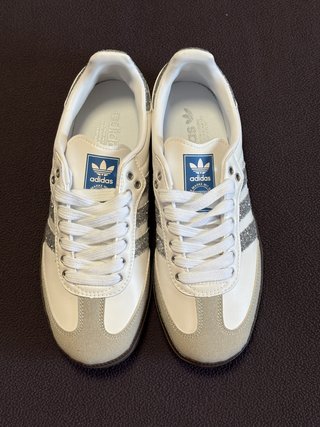 Adidas Samba Glitter Plata y Blanco  39 1/3