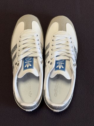 Adidas Samba Glitter Plata y Blanco  39 1/3