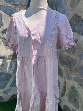 Vestido Boho Rosa Empolvado Talla Única