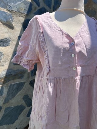 Vestido Boho Rosa Empolvado Talla Única