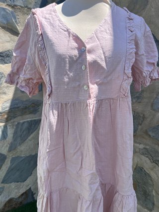 Vestido Boho Rosa Empolvado Talla Única