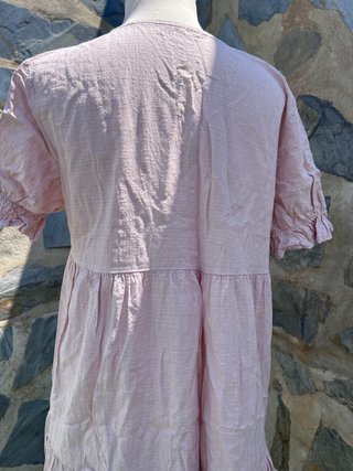 Vestido Boho Rosa Empolvado Talla Única