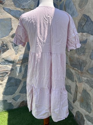 Vestido Boho Rosa Empolvado Talla Única