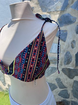 Top Bikini Estampado Étnico Talla XL