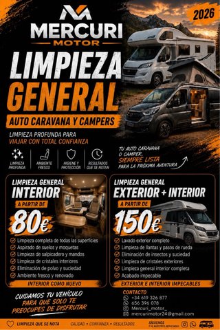 Limpieza de autocaravanas y furgono