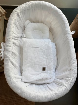 Cesta Moisés Mimbre con Soporte Ruedas