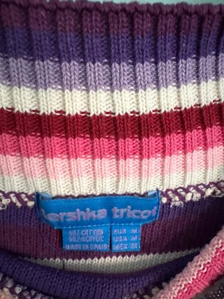 Jersey cuello barco rayas rosa y morado