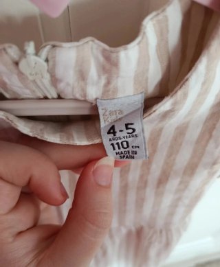 Vestido Zara Kids Rayas beige
