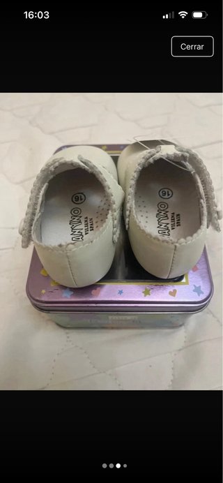 Zapato bebé Panyno Blanco Piel Talla 16